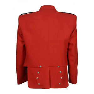 Veste de Costume Écossaise Classique Rouge Prince Charlie Élégante pour Homme, 100% Laine, Motif Uni, Hiver, Service OEM Disponible - Product Image 4