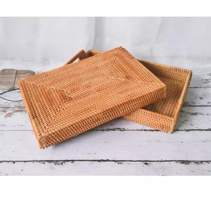 Muebles de interior de ratán de estilo tradicional, bandeja rectangular de aspecto moderno - Product Image 2