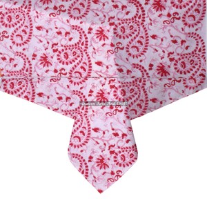 100% Cotton Custom Size Indian Hand Block Printed Floral <b>Square</b> Table Cloth for Outdoor Home Hotel Wedding Party Decor - Product Image 2