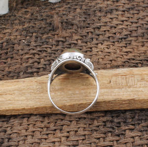 Bague en unakite naturelle, argent sterling 925, pierre précieuse rose et verte, bague du chakra cardiaque, cadeau spirituel pour femmes - Product Image 6