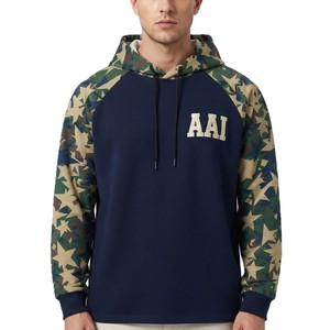 Sudaderas con capucha personalizadas con mangas de camuflaje para hombre, de corte holgado, estilo casual, inspiradas en el camuflaje, de la marca de ropa. - Product Image 3