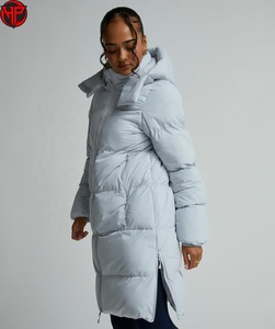 <b>Women</b> Long Puffer <b>Jacket</b> Hooded Down Coat Breathable <b>Waterproof</b> <b>Winter</b> Outerwear Custom Logo cold weather long puffer <b>jacket</b> - Product Image 2