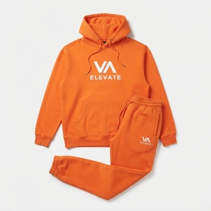 Conjunto Deportivo Personalizado de Felpa de Algodón y Poliéster de Color Liso para Hombre, Sudadera con Capucha - Product Image 3