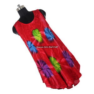 Robe longue maxi sans manches à col rond, motif tie-dye dynamique, très tendance, pour femmes, 100 % rayonne - Product Image 6