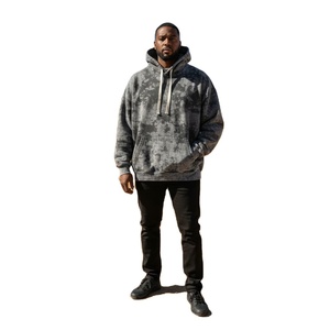 Sudadera con capucha de lavado ácido de alta calidad para hombres, Jersey holgado de cuello redondo, Jersey de algodón, ropa informal holgada - Product Image 1