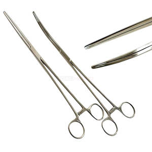 Lot de 2 pinces hémostatiques manuelles 14 pouces, à mâchoires courbées, droites ou dentelées, en acier inoxydable, à verrouillage, pour chirurgie générale et pêche - Product Image 1