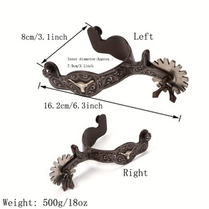 Espuelas de Hierro con Engranaje Giratorio para Montar a Caballo, Ajuste Universal, Duraderas y Elegantes - Product Image 2