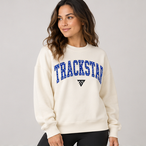 Women's Ivory Polka Letter Varsity <b>Crewneck</b> Sweatshirt Long Sleeve Custom Logo - Product Image 4