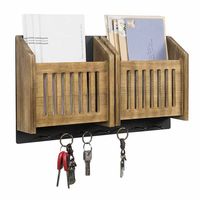 Porte-clés mural en bois écologique, durable, artisanal, organisateur de courrier et de clés