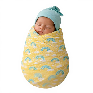 100% Organic Cotton Baby Swaddle Blanket Customizable Unisex Newborn <b>Wrap</b> Soft Breathable Lightweight Infant Swaddle - Product Image 1