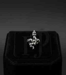 Anillo de Serpiente de Plata de Ley 925 con Diamantes, Estilo Hip Hop, Acabado en Oro de 10K/14K, Joyería Brillante para Hombre, Regalo - Product Image 4