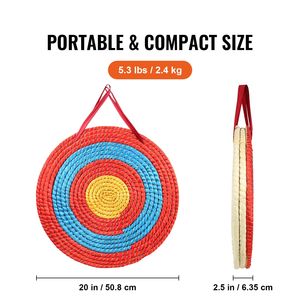 Bersaglio Tradizionale a 3 Strati da 20 Pollici per Allenamento con Frecce in Paglia Solida e Frecce Artigianali - Product Image 2