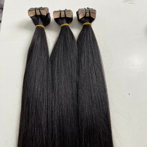 Extensions de cheveux humains vierges Haiyi Indian Hair, double trame, invisibles, à bandes adhésives, avec cuticules intactes, pointes épaisses, prêtes à la permanente - Product Image 2