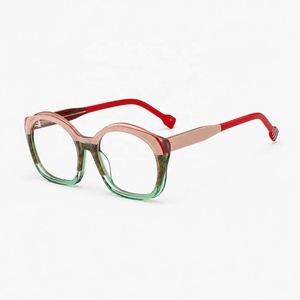 Monture Optique Multicolore en Acétate Effet Œil de Chat, Lunettes Rétro Unisexe de Haute Qualité Orange Rose, Montures de Mode OEM ODM Vente en Gros 2026 - Product Image 4