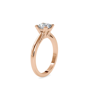 Princess Cut VVS1 Moissanite Diamond Rose Tone Tapered <b>Solitaire</b> Bridal Gift 925 Sterling <b>Silver</b> Engagement <b>Ring</b> - Product Image 4