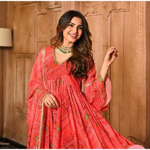 GEORGETTE PESADA EN TRABAJO DE IMPRESIÓN DIGITAL CON VESTIDO DE MANGAS COMPLETAS Y FONDO DE MICRO COTTAN CON GEORGETTE DUPATTA - Product Image 4