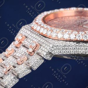 Reloj de Diamantes Moissanite Personalizado de 41 mm, Automático, Mecánico, de Acero Inoxidable, Resistente al Agua, para Hombre, Hecho a Mano, con Incrustaciones de Joyas - Product Image 5