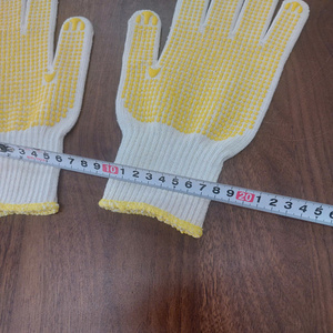 Best price natural white yarn cotton PVC dotted Safety Gloves All size 10 Gauges 12 pairs <b>polybag</b> general purposes from Vietnam - Product Image 5