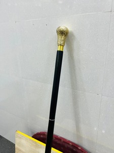 Victorian Rosewood and <b>Brass</b> Handle Polished Multifunction Walking Stick with 3-Fold Antique Design - Product Image 4