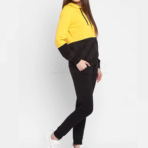 Conjuntos Deportivos Casuales de Invierno con Capucha para Mujer, Color Sólido Estampado, para Uso Profesional, Alta Calidad, Sin Costuras, 100% Algodón - Product Image 4