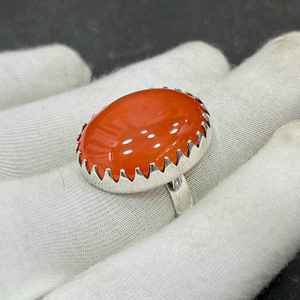 Bague statement artisanale brutale en argent sterling 925 avec larimar taille ovale certifié IGI, toutes tailles, cadeau pour elle - Product Image 2