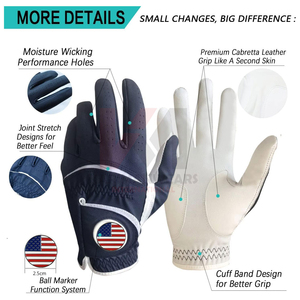 Gants de golf avec logo personnalisé, adhérence toutes saisons, fournisseur en gros de matériel de golf professionnel, service OEM pour importateurs et distributeurs - Product Image 5