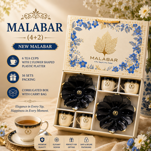 Luxury Richart 2+6 Custom Logo <b>Tea</b> Cup Gift Box 6 Cups 2 PVC Bowls Corrugated Packaging Royal Pattern 400mL Capacity for <b>Tea</b> - Product Image 3