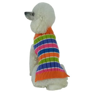 Tutti-Beauty Designer maglione per cani con cavo pesante arcobaleno a coste a collo alto vestiti per animali domestici - Product Image 2