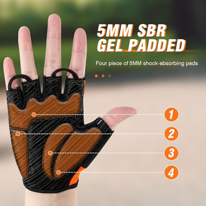 Gants de cyclisme mi-doigts d'été pour hommes et femmes, respirants, antidérapants, anti-transpiration, en polyester, fabriqués au Pakistan - Product Image 3