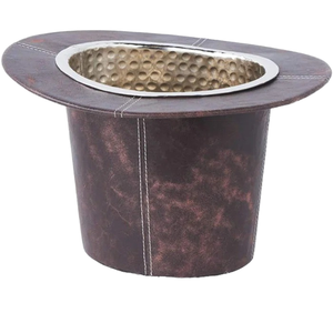 Seau à glace vintage en forme de chapeau pour champagne, élégant refroidisseur et glacière à vin en métal avec poignées pour mariages et soirées en bar - Product Image 1