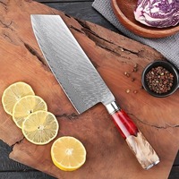 Viking Art Ambidextrous Cleavermes Damascus Staal Chinees Koksmes Professioneel Slagermes Scherp Vlees Groente Keukenmes