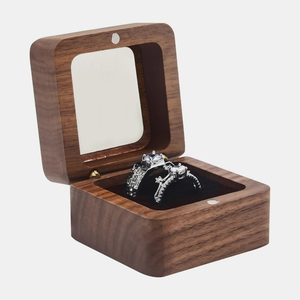 Classic Wooden <b>Ring</b> Display Box for <b>Couples</b> Wooden <b>Ring</b> Box for Wedding Proposal Rustic wood <b>ring</b> box by blossom craft india - Product Image 4