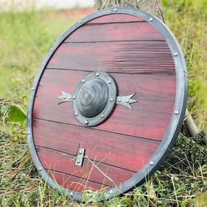 Escudo Redondo de Madera Hecho a Mano con Diseño Simple para Eventos Históricos, Disfraces, Espectáculos Teatrales, Decoración y Colección - Product Image 4