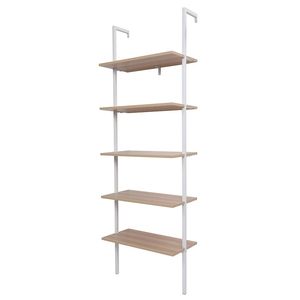 Libreria a Scala Moderna Industriale a 5 Ripiani in Legno con Struttura in Metallo - Product Image 1