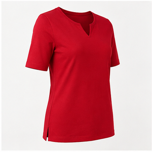 Camiseta Roja para Mujer, Cuello en V, Manga Corta, Corte Regular, WTS-0087 - Product Image 3