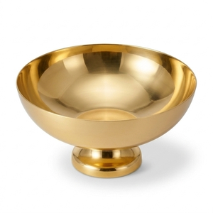 Luxury Brass Serving <b>Bowl</b> Elegant Polished <b>Gold</b> Metal Decorative Dish for Fruit Salad and Modern Home Table Centerpiece <b>Decor</b> - Product Image 2