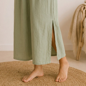 Ensemble de pyjamas décontractés pour femmes en coton gaze, tissu musulman respirant et écologique, vêtements de détente pour femmes - Product Image 6