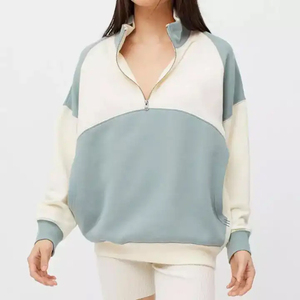 เสื้อสเวตเชิ้ตผู้หญิงแบบคอซิป ¼ ซิป แขนยาวปกติ มีฮู้ด ผ้าถัก 100% คอตตอน แห้งเร็ว สไตล์สตรีทแวร์ เหมาะสำหรับใส่ในฤดูหนาว - Product Image 1
