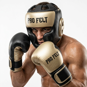 Heavy Duty Customized Full Face Boxing Head Guard <b>Adjustable</b> <b>Straps</b> Shock Absorption PU Leather Protective Sparring Head Pads - Product Image 3