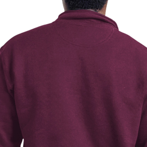 Sudadera con cremallera de 1/4 para adulto, color granate, de forro polar suave, cálida, informal, de manga larga, con capucha y cremallera de cuarto, ropa personalizada al por mayor - Product Image 4