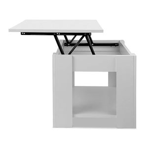 Table basse moderne en bois avec plateau relevable, compartiment de rangement et étagère inférieure pour salon, table basse décorative - Product Image 3