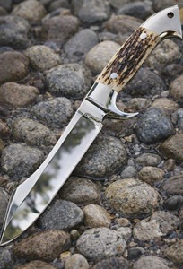 Couteau de chasse artisanal en acier inoxydable de qualité industrielle, lame pied-de-mouton, autre manche, bord droit, lame fixe, épaisseur 0,5 mm - Product Image 5