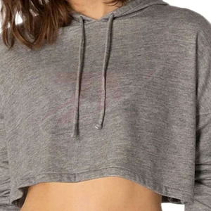 Sweat-shirt court pour femme le plus vendu, 100 % coton, manches longues, vierge, personnalisable avec logo, vente en gros - Product Image 3