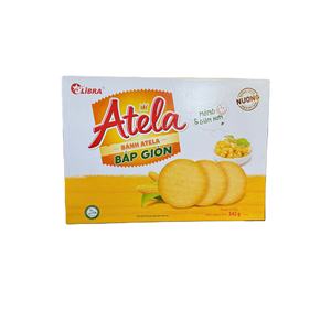 ATELA 342G Crackers de maíz crujiente Sal baja en grasa y bocadillos dulces empaquetados en caja o bolsita Vietnam Venta al por mayor OEM ODM Fabricante - Product Image 1