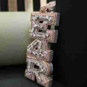 Colgante de Lujo E4R con Diferentes Cortes de Moissanita de 13.66 CT, Chapado en Oro Rosa, con 2 Anillas de Sujeción, de Acero Inoxidable, Joyería Exclusiva - Product Image 3