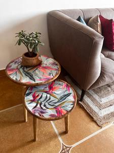 Mesa de comedor Hollo hecha a mano con madera maciza de mango en acabado natural, patas de comedor estilo retro e industrial para comedor. - Product Image 6