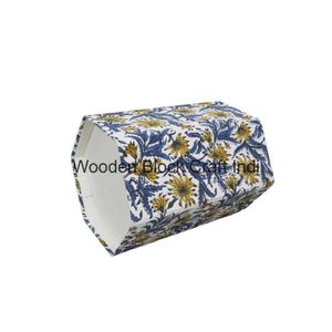 Funda para bote de basura con estampado a mano en tela 100% algodón, diseño enrollable decorativo para el hogar, para un interior elegante. - Product Image 4