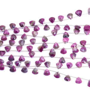 Natural <b>Ruby</b> Zoisite 9X9 to 12x12 mm Beads Faceted Heart Shape 16 Inch <b>Ruby</b> Zoisite Gemstone Strand Beads For Making Jewelry - Product Image 2