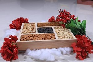 Plateau de rangement en bois avec séparateurs pour l'organisation des fournitures d'artisanat - Product Image 4