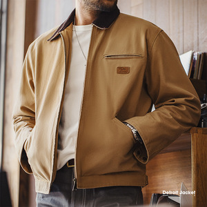 Men's Black Canvas Workwear Jacket with Solid Lining Hooded Breathable <b>Covered</b> <b>Button</b> Closure Regular Fit Winter Wear Logo - Product Image 4